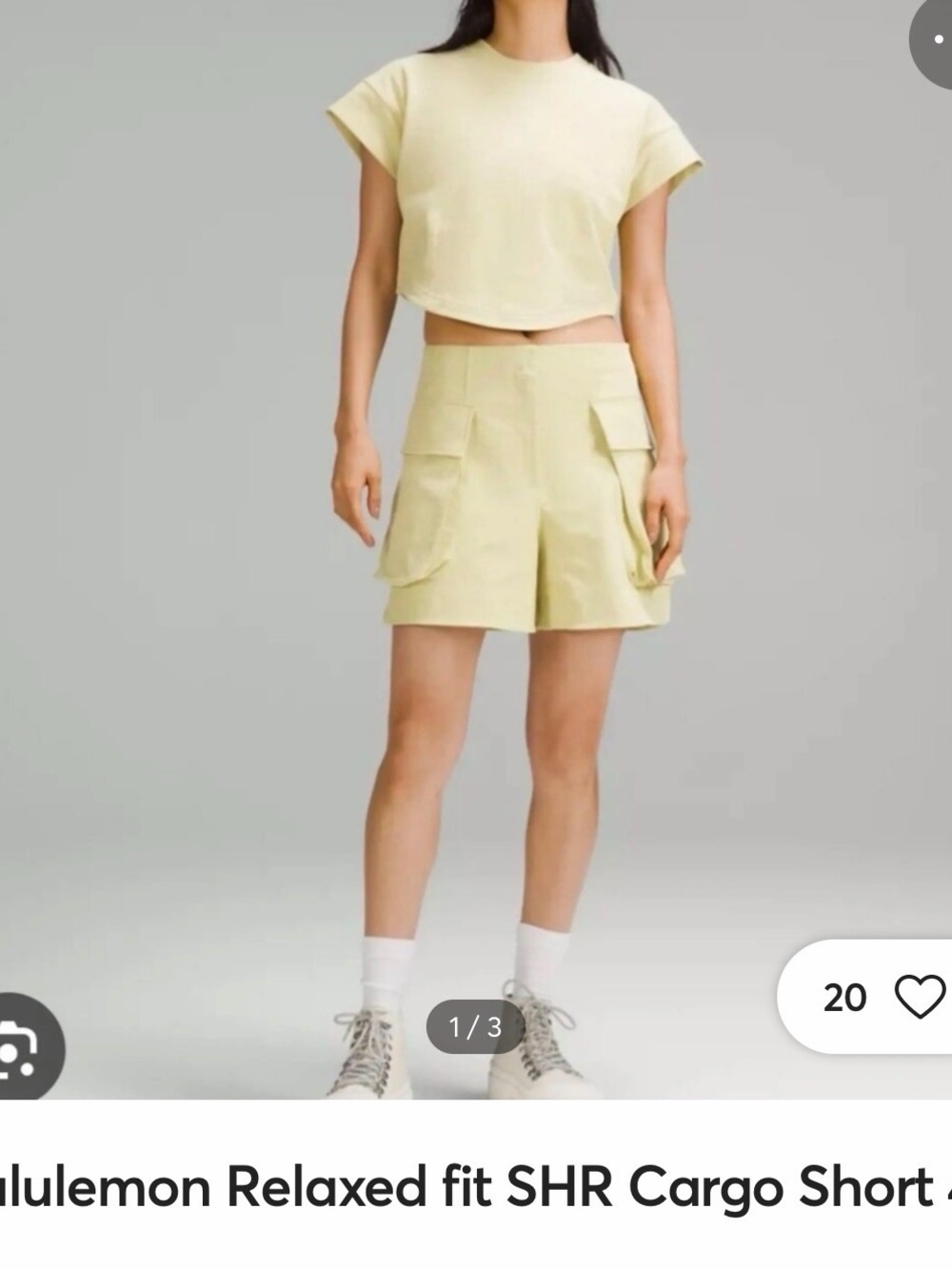lululemon athletica Pale Lemon Cargo Shorts